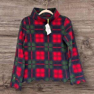 Dudley Stephens Sutton Scallop Turtleneck Festive Tartan Vello Fleece XS NWT